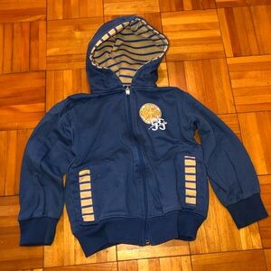 Indigo Kids zippered Hoodie sweatshirt with Striped Lining